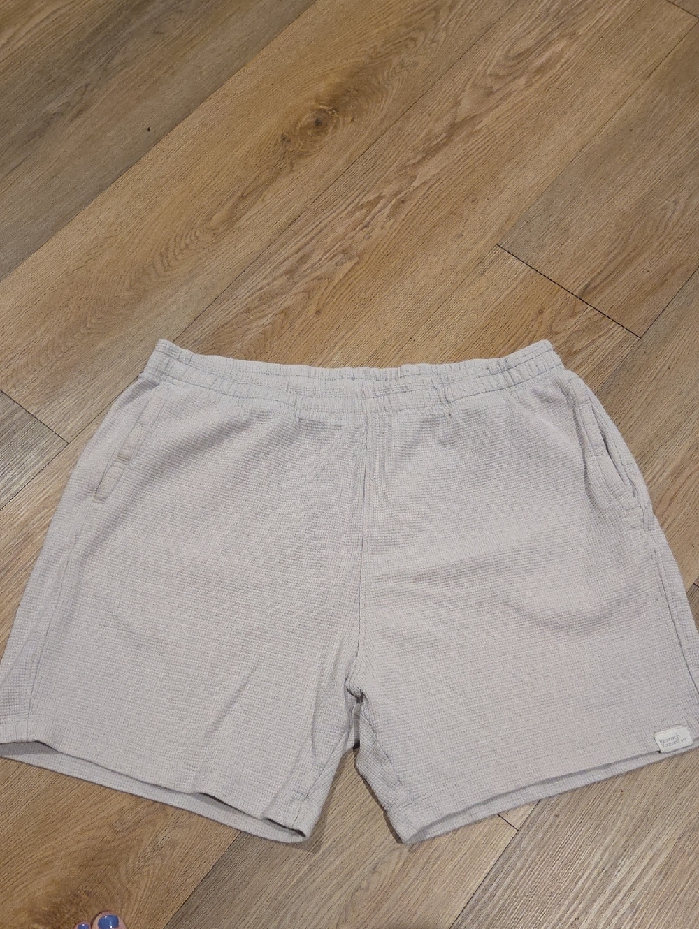 Zara Men's Waffle-Knit Athletic Shorts - Light Gray
